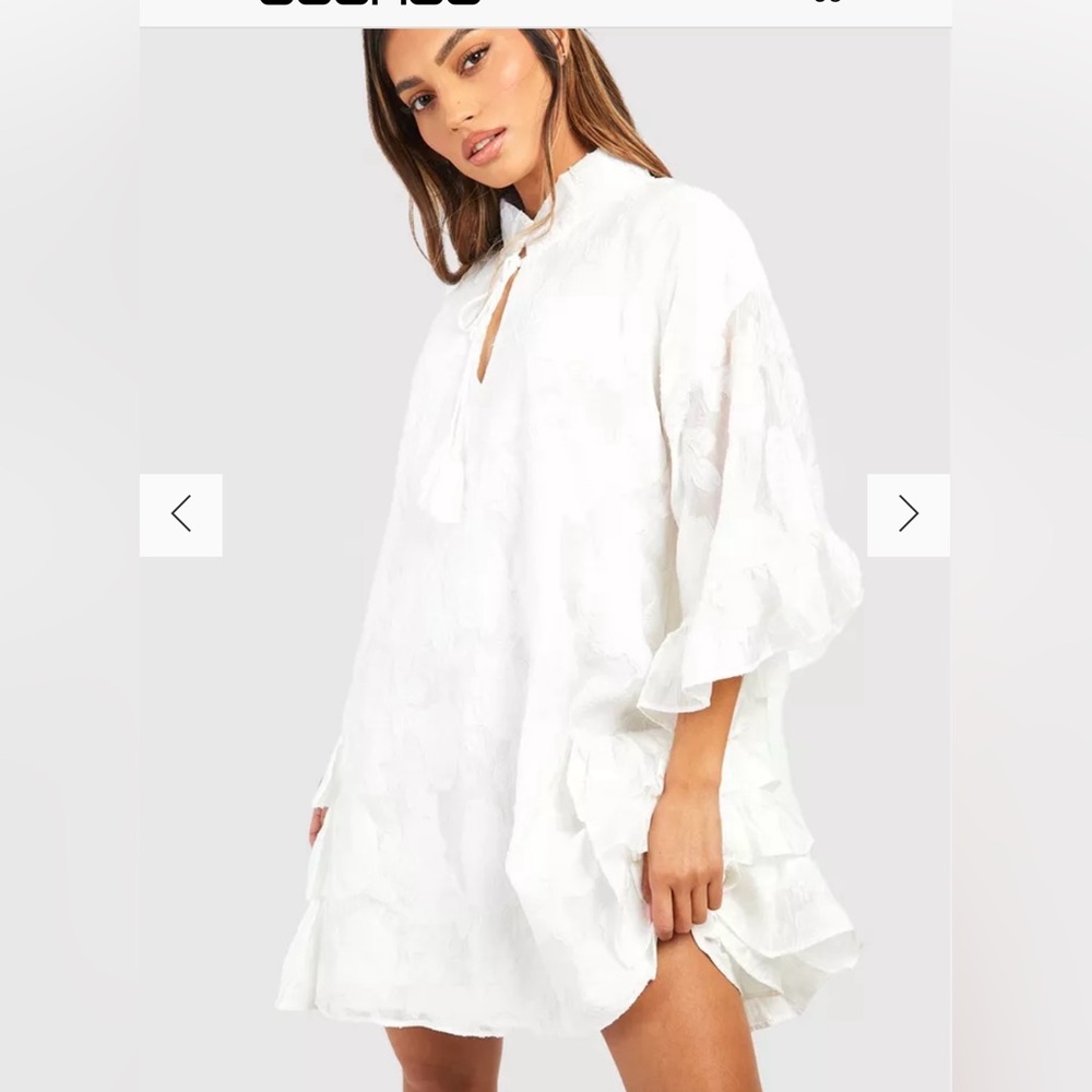 White BooHoo Dress